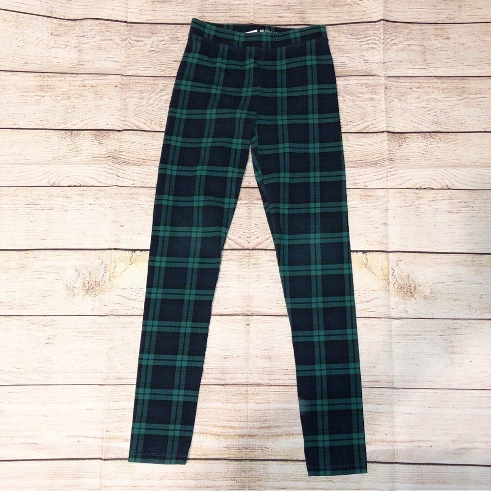 Crewcut Everyday Legging in Raw Indigo Jade Plaid Size 12